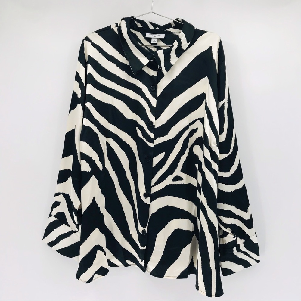 Sergio Hudson X Target Zebra Print Button Down Bl… - image 1